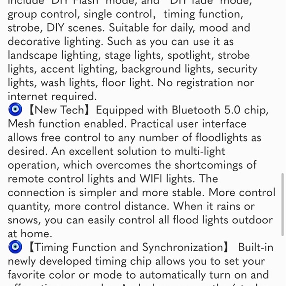 LED Flood Light Outdoor, 300W Equivalent 3000LM Smart RGB Landscape Lighting - Picture 6 of 7